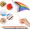 25 Pack Mini Progress Pride Flag Rainbow Gay Pride Stick Flag Small Hand Held LGBT Flags for Pride Parade Rainbow Festival Party Decorations (5x8 Inches)
